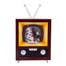 원목 회전형 목조 뮤직박스 크리스마스 소품 오르골 티비 모형 소품, 고급 드라마 스타일 눈사람