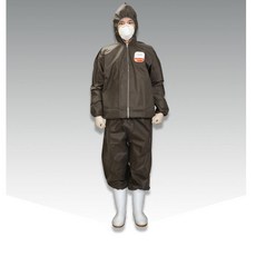 먼지많은곳 청소 철거용 투피스 방역복 방진복 진회색 작업복 방호복 품질, 진회색 XL, 1개
