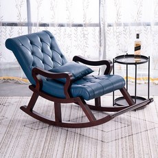 원목흔들의자 야외 카페 안락의자 북유럽풍 스윙체어, 피질 블루