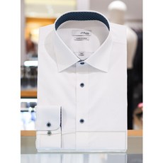 [AK PLAZA] [듀퐁셔츠] 남성 슬림핏 솔리드 긴팔 남방 와이셔츠 (SE4SM22LS753SWH)