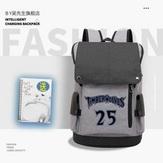 스포츠가방 로스 유니폼 포레스트 검프 25호 빈티지 트레이닝 농구대 데릭 로스 남녀 백팩, 1.흑1