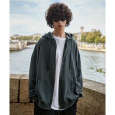 (백화점 상품) FLUKE 어센틱 오버핏 무지 후드 집업 다크그레이 FZT601 722487, 2XL