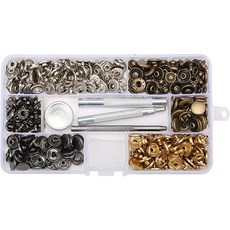 고정 공구 키트 리벳 건을 장착한 가죽 구리 스냅 고정기 가죽 버튼 프레스 스터드용 80pcs 6 4mm 가죽 스냅 버튼 가죽 장식 스냅 키트 12 5mm, 상세페이지 참조