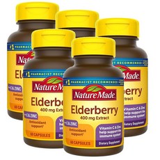 네이처 메이드 블랙 엘더베리 Nature made Black Elderberry, 5개, 60정