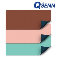 QSENN Q-DP-900 가죽 양면 데스크 장패드, 핑크, 1개