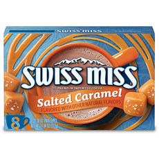 Swiss Miss Salted Caramel Flavored Hot Cocoa Mix 1.38 oz pack 스위스 미스 솔티드 카라멜 맛 핫 코코아 믹스 1.38온스 팩 8, 1개, 39g