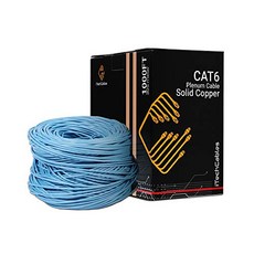 CAT6 Plenum CMP Cable 1000FT | Fluke Test Passed | Pure Copper | 23AWG 4Pair Solid 550MHz (UTP) Network Cable Unshielded Twisted Pair Bulk Ethernet, 1000 feet, Blue