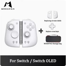 Mobapad M6s 컨트롤러 지지대 닌텐도 스위치 Oled 홀 조이스틱 블루투스 게임 패드, 1개, 7) HD-White-Bag, 없음