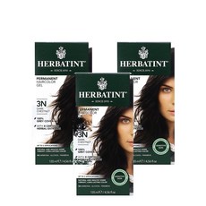 허바틴트 다크체스넛 Herbatint Permanent Haircolor Gel 3N Dark Chestnut 135ml, 3팩