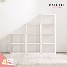 데일리잇 다용도 수납장 조립식 선반 4단, 화이트