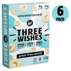 Three Wishes Cereal 쓰리 위시스 시리얼 세 가지 곡물 무가당 시리얼 244 g 6 팩, 244g