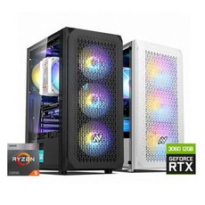 [탑급   gtx3060 인기순위 15개]게이밍 조립 컴퓨터 라이젠5 RTX3060 고사양 배틀그라운드 스팀 게임용 PC 본체, 01.블랙 LED 케이스, 갖고싶어요.