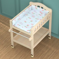 기저귀갈이대 원목 유치원 어린이집 신생아 교환대, 2단기저귀테이블전나무칸막이북극곰수유패드, 1개