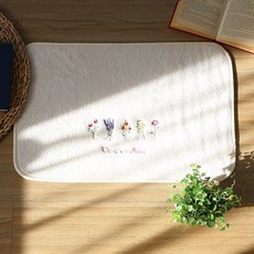 극세사 자수 주방 욕실 발매트, 벨리나 아이보리 1개