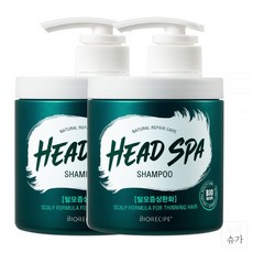 제이피에스코스메틱 바이오레시피 헤드스파 샴푸 비듬샴푸 500ml+500ml 지성 중건성 민감성 방지 모근강화(유통기한임박 24년 4월25일까지), 헤드스파 탈모샴푸2개