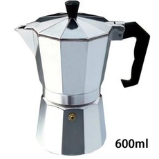 모카 커피포트 에스프레소 튼튼한 알루미늄 커피 메이커 실용적인 포트 00, 1개, 6) 600ml