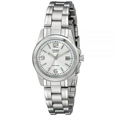 Casio 여성용 LTP1215A-7ACR 스테인리스 스틸 시계 스테인리스 스틸 모던하고 매끄럽고 우아합니다