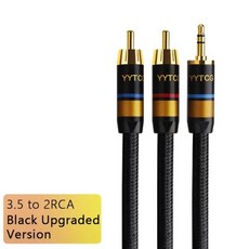 YYTCG-RCA 케이블 HiFi 스테레오 3.5mm 2RCA 오디오 AUX 잭 Y 분배기 앰프 홈 시어터