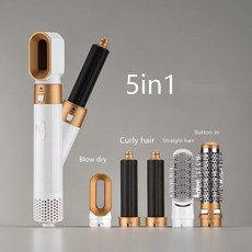 5-IN-1 열풍빗 다기능 헤어드라이어 전자동 컬링 스타일링 컬링, 로즈 레드