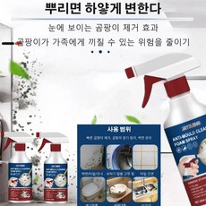 버블 클리너 곰팡이제거 스프레이 빠른 곰팡이 제거/곰팡이 장기 방지/벽면 관리 60ml*3개/6개/9개, 60mlX3