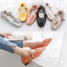 아이슈즈몰 발레 스트랩 힐 소프트플랫슈즈 여성단화 컴포트로퍼