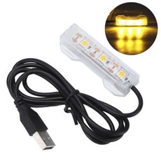 수족관 조명 USB 충전 플라스틱 어항 LED 조명 수생 식물 풍경 파란색, Yellow