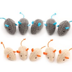 포우타운 고양이 쥐돌이 쥐 장난감 캣닢향 2종 x 5p 세트, 블루, 오렌지, 1세트