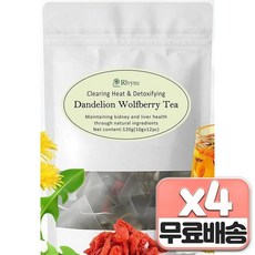 Rlvym 민들레 Wolfberry 티(12 팩) Dandelion Wolfberry Tea(12pack), 4개, 120g
