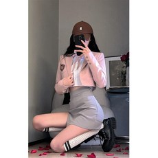 바비 이모 핑크 스쿨풍 양복 외투 여자 봄옷