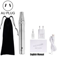 오토 MTS 기계 니들 롤러 스크류 MTSpen 펜 microneedling Cartidge Mesotherapy Bbglow 뷰티 스킨 케어 도구 충전식 112703, 호주 플러그 - 실버