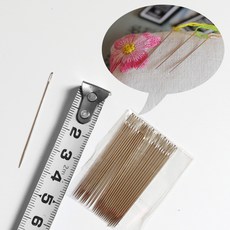 프랑스 자수 볼펜 십자수 천 재료 바늘 실 가위 쪽가위 골무 밑그림용 물에 녹는 쵸크, 성인 자수 바늘 25 조각