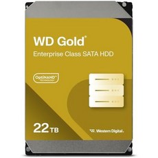 Western Digital 22TB WD Gold Enterprise Class SATA 내장 하드 드라이브 HDD - 7200 RPM 6 Gb/s 512 MB 캐시 3., 기본 - 22tb