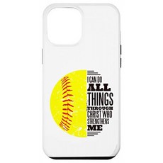 iPhone 12 Pro Max 나는 Christ Softball Christian Case를 통해 모든 것을 할 수 있습니다, 단일옵션