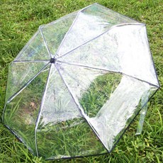 원터치 3단 자동 투명 우산