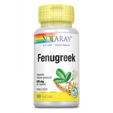 솔라레이 페뉴그릭 호로파 씨드 620mg 100캡슐 Solaray Fenugreek Seed, 1개, 100개