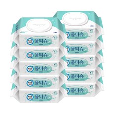 [비건라이프] 깨끗한나라 편백 민트 물티슈 캡형, 80매입, 10개 80매, 10팩