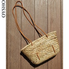 Oysho 라탄 여름 데일리 숄도백 네추럴 컬러