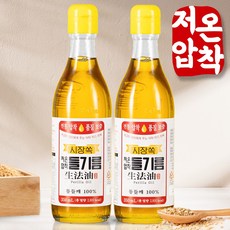 시장쏙 저온압착 들기름, 350ml, 2개