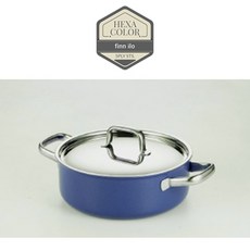 백화점전용-[finn ilo] 핀일로 헥사 칼라스텐 통5중 22cm 전골냄비+스텐뚜껑 (4color), 1개, 오션블루