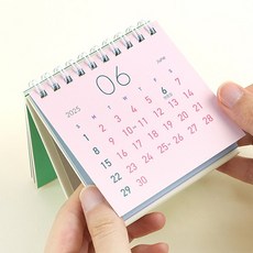 핑크풋 미니 2025 달력 스몰 탁상 캘린더, 2025미니달력