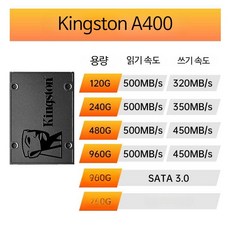 Kingston 솔리드 스테이트 SSD 240GB 480GB 960GB 드라이브 SATA, 1_SATA3.0/500MB/s 240GB, TYPE