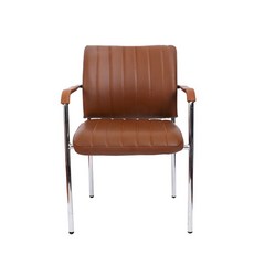 카페의자 사무실의자 팔걸이의자 가죽쿠션 철제 인테리어 매장 업소용, 갈색