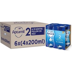 영국직송 Aptamil 2 Follow On 베이비 밀크 Ready to Use Liquid Formula 6-12 Months 200 ml (팩 of 24) 압타밀, 200ml, 13박스