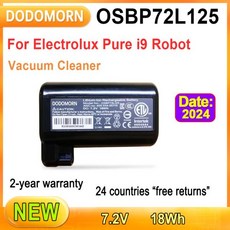 일렉트로룩스 i9 로봇 진공 청소기 시리즈용 하이 퀄리티 배터리 OSBP72L125 7.2V 18Wh 2 년 보증 신제품, 한개옵션1