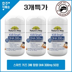 네이쳐스웨이 명품 스마트 키즈 3배 강도 DHA 300mg 50정 3개특가, 3병