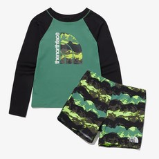 [국내매장판]노스페이스 키즈 래쉬가드 아동 수영복 앰피비어스 선 세트 카키 NT7TP31S