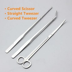 어항 청소 도구 키트 족집게 곡선 가위 물고기 탱크 수생 식물, 1개