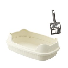 휴대용 상자 탑 오픈 청소 모래 고양이 손쉬운 애완 튀김 쓰레기통 동물 방지, WHITE, 1개