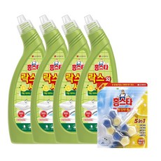 홈스타 락스와세제 허벌시트러스 750ml x 4개 + 토일렛볼 레몬 52g, 단품