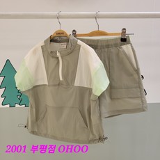 오후 부평점[상하의 별도 구매] 정말 안입은 듯 넘 가벼운 소재##세련미 넘치는 숏 슬리브 아노락 반바지 상하세트